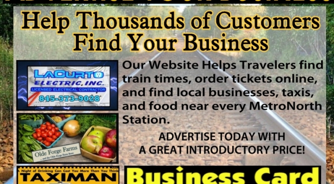 Advertise Your Business at Pawling, New York Metro North Station. Only $100 For the Year.